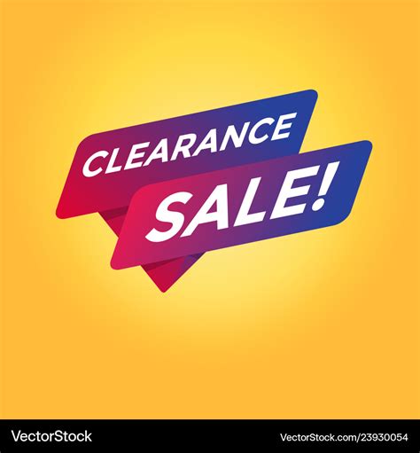 Clearance Sale Tag Sign Royalty Free Vector Image
