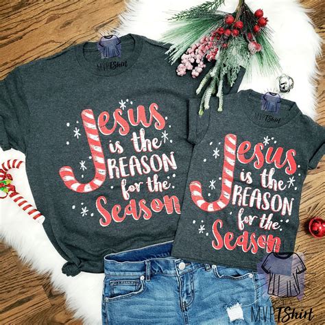 Jesus Is The Reason For The Season T Shirt Christmas Shirt Candy Cane T