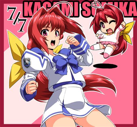 To Gnaniwa Kagami Sumika Muvluv 1girl Ahoge Bangs Border Bow Bowtie Character Name