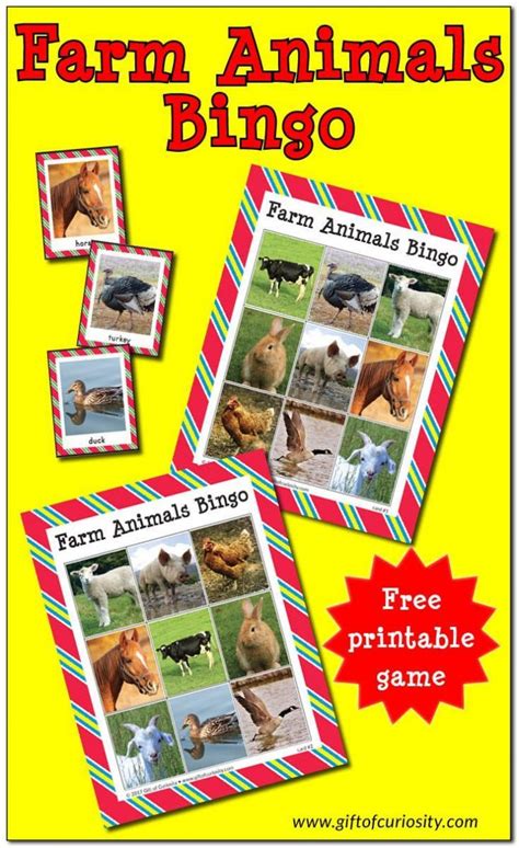 Farm Animals Bingo Free Printable Farm Activities Farm Printable