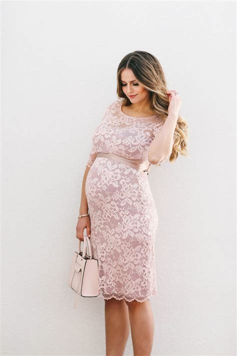 BumpStyle Blush Pink Lace Maternity Dress Maternity Dresses
