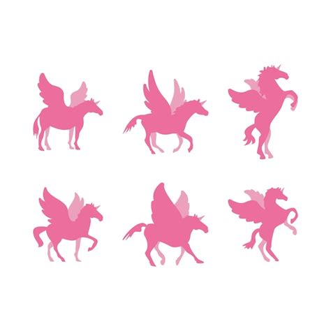 Premium Vector Set Of Unicorn Horse Icon Illustration Design Template
