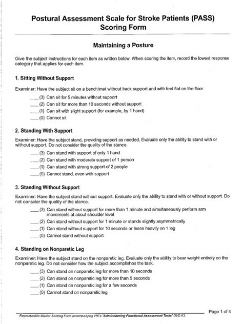 Postural Assessment Scale For Stroke Patients Pass