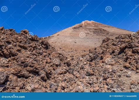 Mount Teide And Volcanic Rocks Tenerife Canary Islands Spain Stock