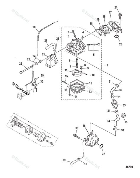 Mercury Outboard 6hp Oem Parts Diagram For Carburetor And Fuel System