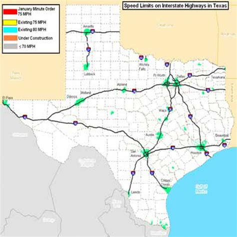 Interstate 20 Interstate Guide Texas Mile Marker Map I