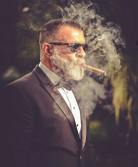 Man Smoking Cigar Smoking Moustaches Barba Grande Cigar Men Grey
