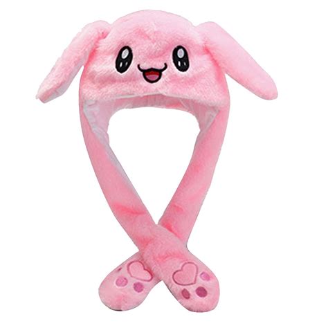 Cute Bunny Hat With Moving Ears Funny Plush Moving Rabbit Hat Pinching