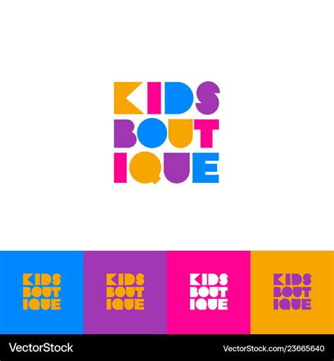 Kids Boutique Logo Children Clothing Store Vector Image
