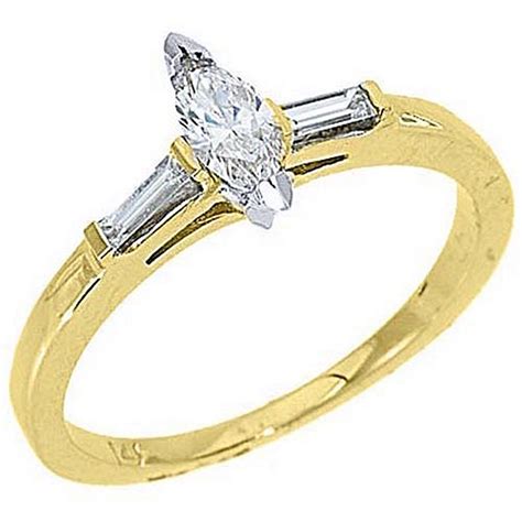 14k Yellow Gold Marquise And Baguette Cut Diamond Engagement Ring 44