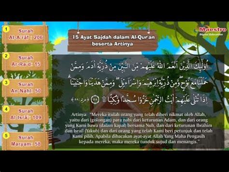 Ayat Sajdah Dalam Al Quran Beserta Artinya Youtube