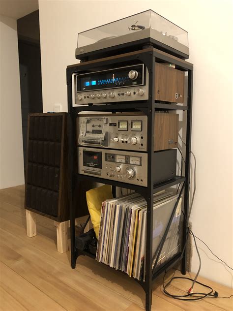 Audio Rack Vinyl Room Living Room Designs Simple Interior