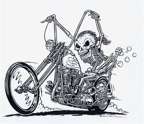 Kallas Skeleton On Chop Motorcycle Drawing Bike Art Motorbike Art