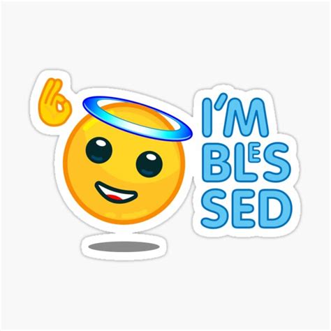 So Blessed Popolar Christian Slang With Emoji Sticker For Sale By Yuzik Redbubble