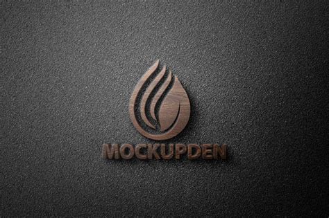 Free 3d Wooden Logo Psd Template Mockup Den