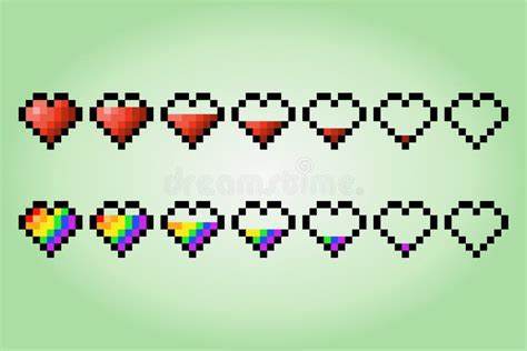 Pixel Art Hearts Health Stock Illustrations 247 Pixel Art Hearts