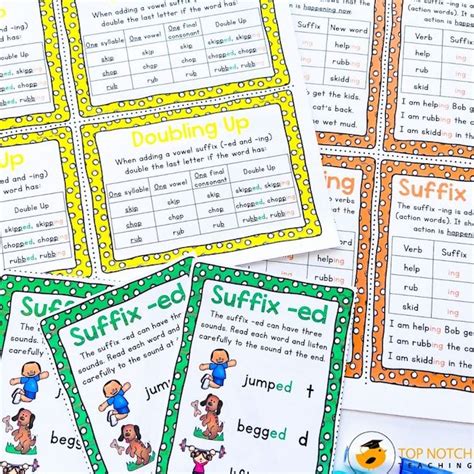 Suffix Ed And Ing Worksheets And Activities Top Notch Teaching