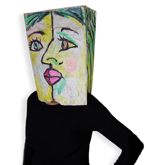 artwork impressed halloween costume cubism paper bag masks my blog