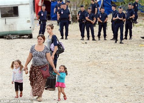 saint priest police clear roma gypsy camps in france daily mail online