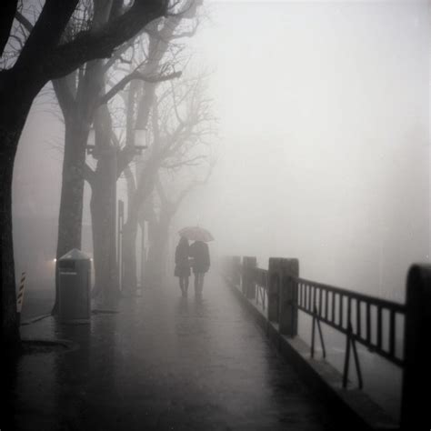 Bandw Black And White Couple Fog Foggy Image 312437 On