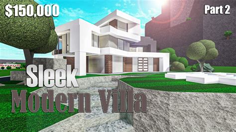 Bloxburg Sleek Modern Villa House Build Roblox Part 22 Youtube