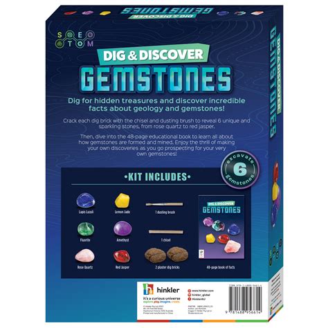 Dig & Discover Gemstones Kit - Science Kits - Colouring & Activity