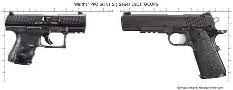 Walther PPQ SC Vs Sig Sauer 1911 TACOPS Size Comparison Handgun Hero