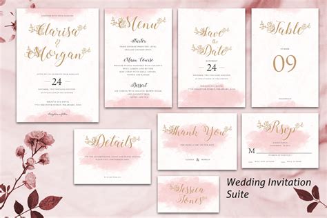 Wedding Invitation Suite Vol 03 336879 Card Making Design Bundles
