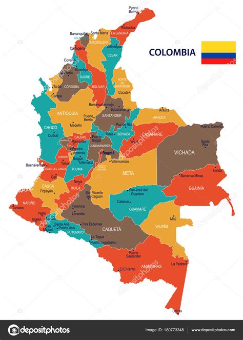 Imágenes Mapa De Colombia Colombia Mapa Y Detallada Ilustración De