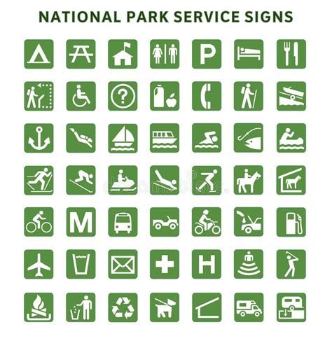 Służby Parku Narodowego Znaki Ilustracja Wektor Ilustracja Złożonej Z