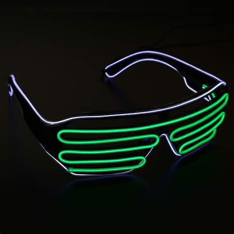 Neon El Wire Led Light Double Shutter Glasses Funny Rave Party