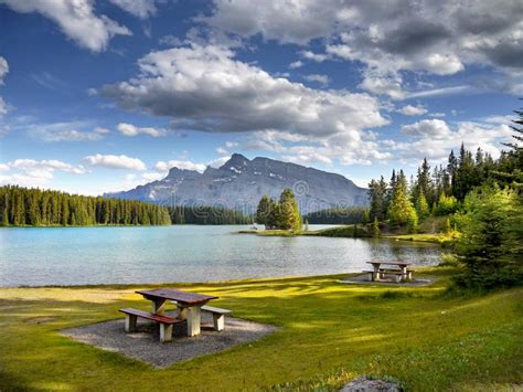 Canadian Rockies Banff National Park Summer Vacation Stock Photo