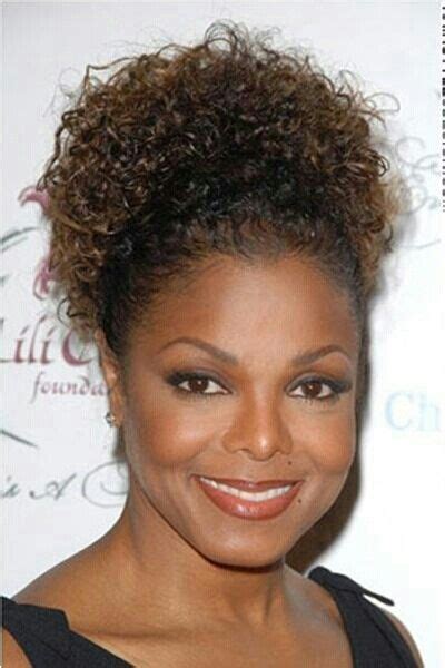 Janet Jacksonbeautiful Curly Hair Updo Casual Hair Updos Curly
