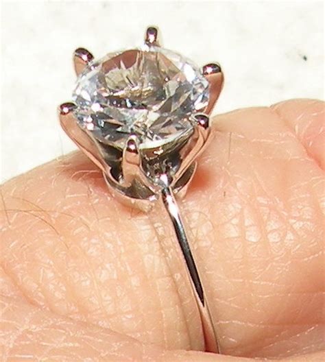 14kt White Sapphire Engagement Ring Etsy