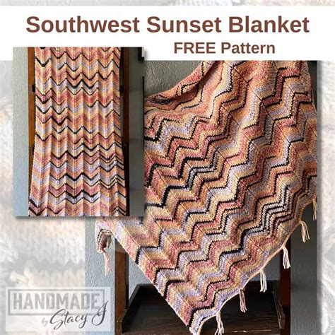 Southwest Sunset Blanket Free Knit Pattern Knit And Crochet