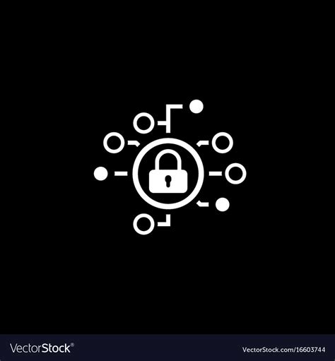 Cyber Security Icon Flat Design Royalty Free Vector Image