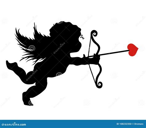 Cupid Shooting An Arrow With A Heartâ€ S Point Stock Illustration