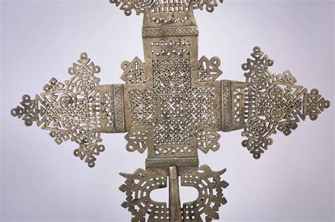 Large Aksum Cross Old Coptic Procession Cross Alloy Of Silver