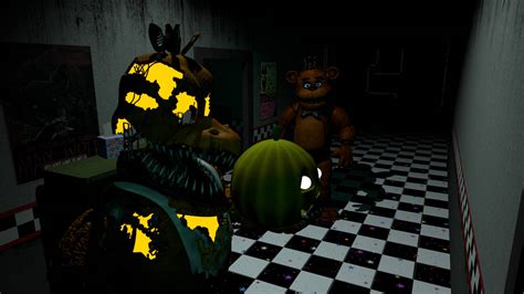 Fnaf Ucn Left Hall Freddy And Jack O Chica By Basilisk2002 On Deviantart