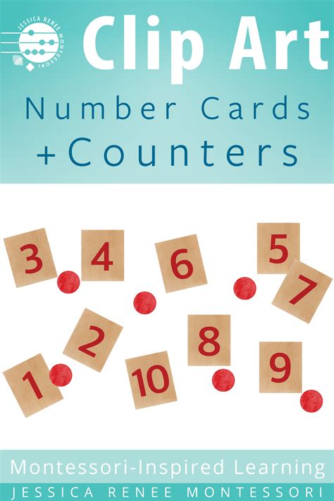 Montessori Math Number Cards And Counters Clip Art Math Number Cards