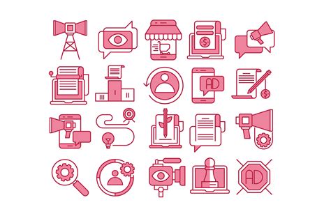 Digital Marketing Icons Set Graphic By Back1design1 · Creative Fabrica