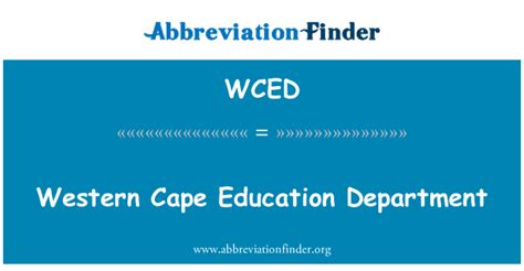 Wced Definición Departamento De Educación De Western Cape Western