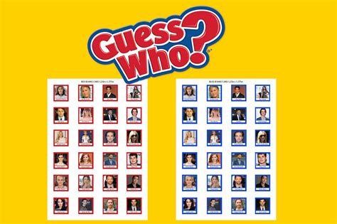 Celebrity Guess Who Template Printable Editable Guess Who Australia