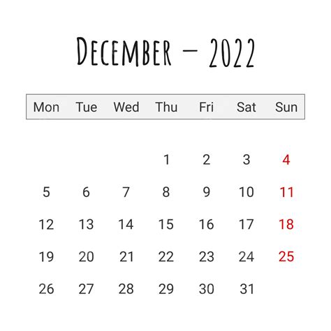 2022년 12월 달력 2022년 12월 2022년 12월 달력 달력 Png Png 일러스트 및 벡터 에 대한 무료 다운로드 Pngtree