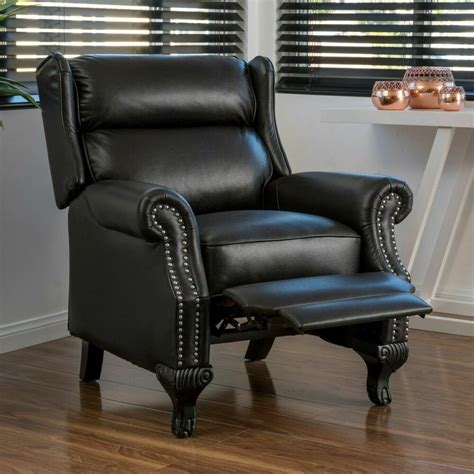 Shop for black leather chairs at walmart.com. Traditional Black Leather Recliner Club Chair | eBay