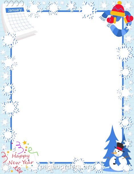 January Border Clip Art Page Border And Vector Graphics