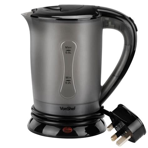 Vonshef 13221 Travel Kettle W 2 Cups For 110 240 Volt Worldwide Use