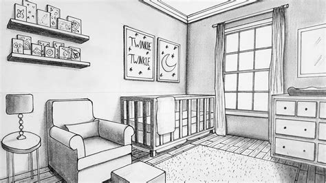 Drawing In Two Point Perspective Nursery Room How To Draw In Two