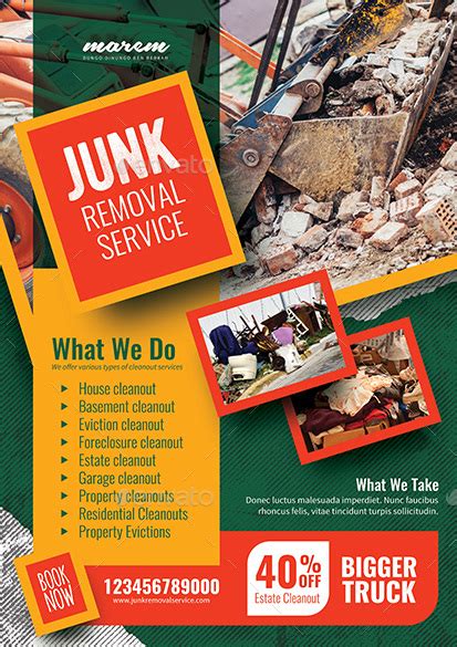 Junk Removal Flyer Template Print Templates Graphicriver