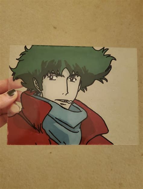 Spike Spiegel Glass Painting Painting Glass Painting Zelda Characters